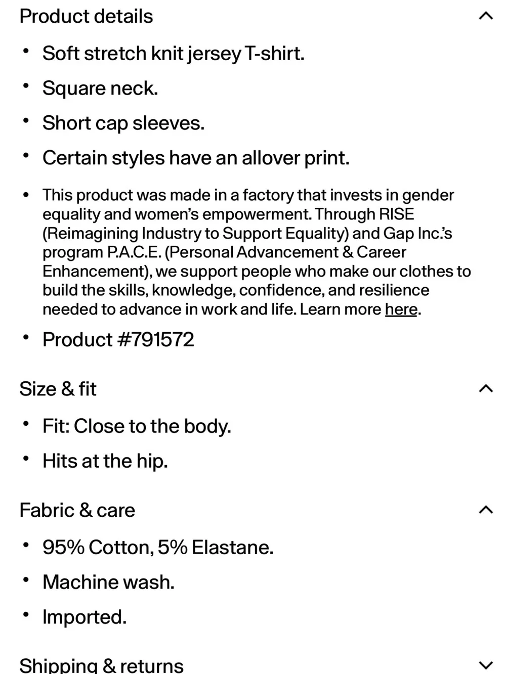 Gap kids stretch square neck tee